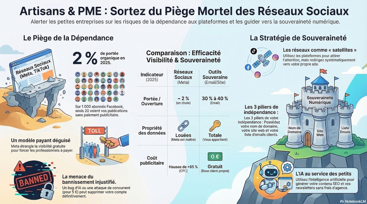 Artisans, commerçants, TPE/PME, le piège mortel des réseaux sociaux...